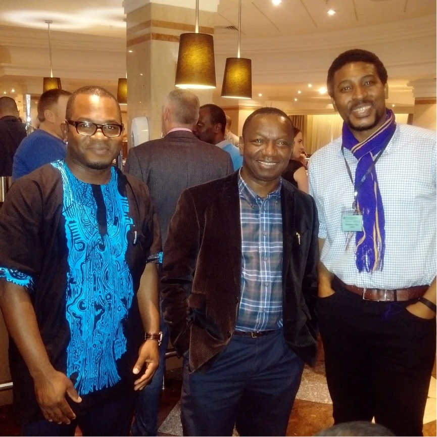 Prof. Dilly Anumba flanked by Dr E.Adukwu on the left and Mr. D. Okor on the right